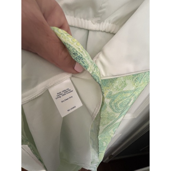 Sail to Sable STS Strapless Empire Silk Dress Green White Paisley Flowy Prom - Picture 9 of 14